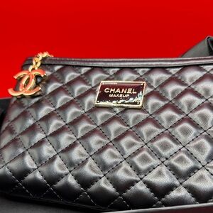 Chanel Black Quilted Cosmetic Bag